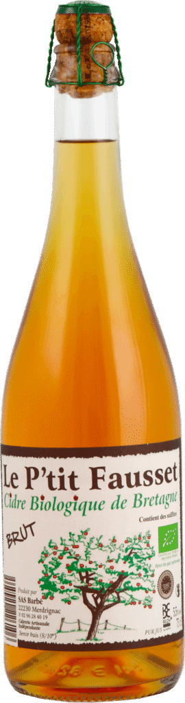 Bouteille de Cidre Biologique Brut de Bretagne Le P'tit Fausset 75 cl