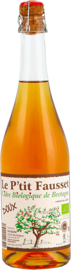 Bouteille de Cidre Biologique Doux de Bretagne Le P'tit Fausset 75 cl