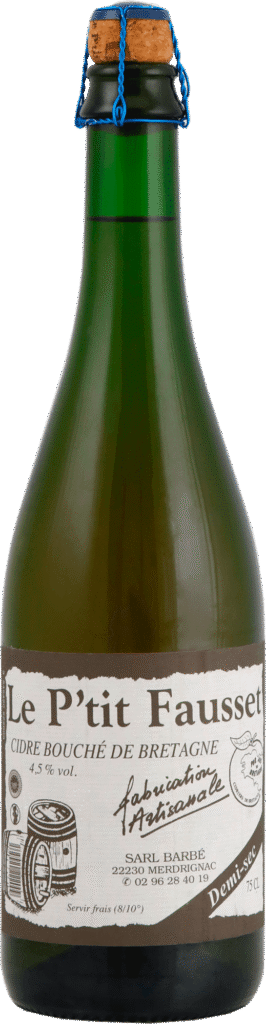 Bouteille de Cidre Demi-sec de Bretagne Le P'tit Fausset 75 cl