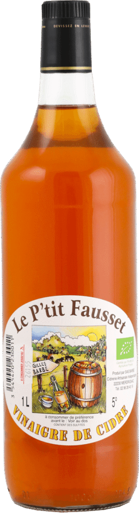 Bouteille de Vinaigre de Cidre Biologique Le P'tit Fausset 1 L