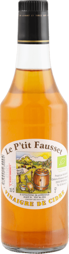 Bouteille de Vinaigre de Cidre Biologique Le P'tit Fausset 50 cl